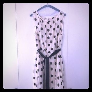 Polka Dot Knee length chiffon sleeveless dress 16